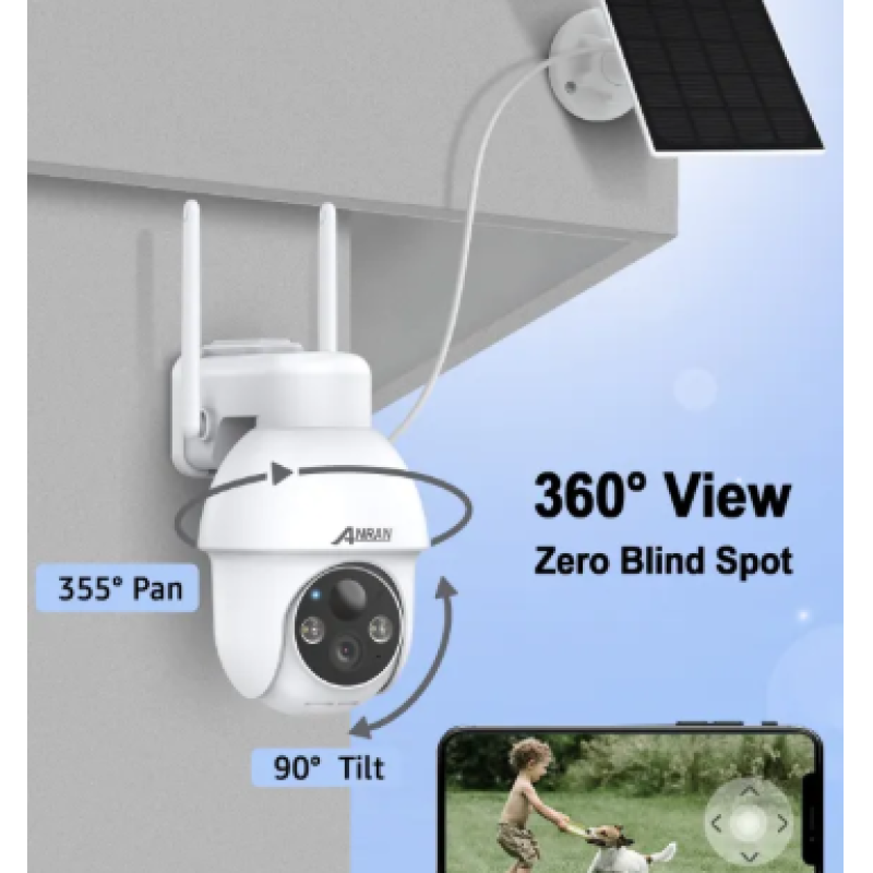 CCTV Security Camera 3MP Solar Camera Connect Cellphone