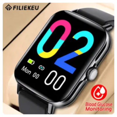 Blood Sugar Smart Watch for Men HD Touch Screen Bluetooth Call Blood Glucose Monitor