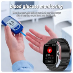 Blood Sugar Smart Watch for Men HD Touch Screen Bluetooth Call Blood Glucose Monitor